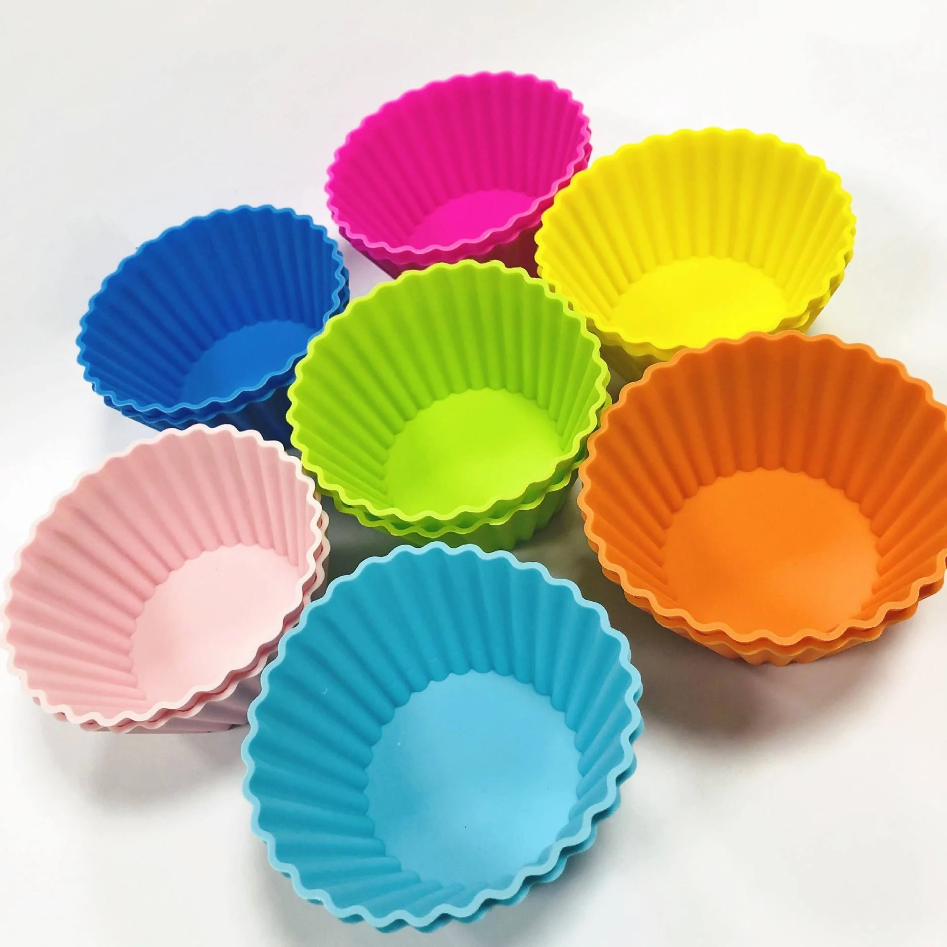 close detail highlighting round cake and muffin options cover two staple baking categories