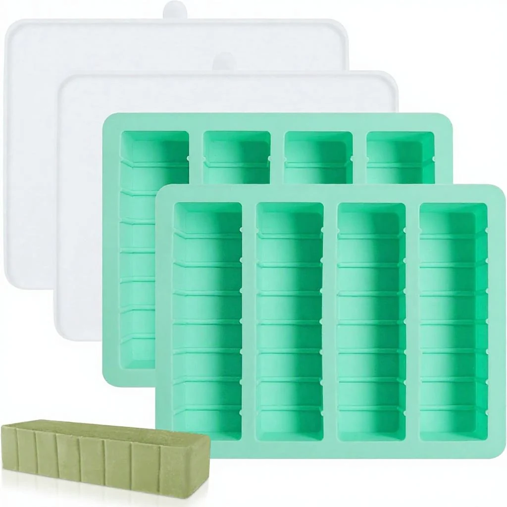 Silicone Butter Stick and Chocolate Bar Mold with Lid
